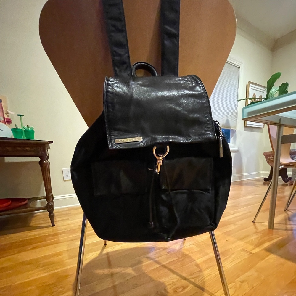 Perlina Nylon and Leather Backpack